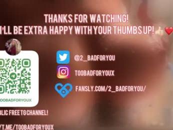 2badforyou chaturbate stream image, 28.03.2026 09:50